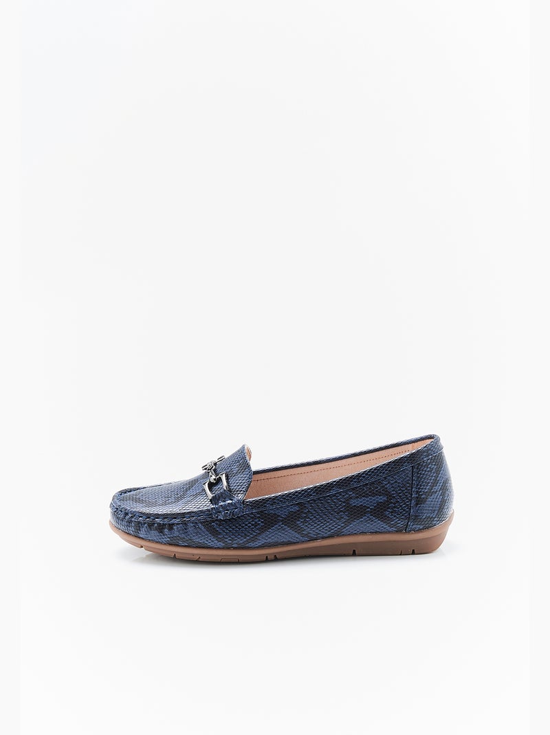 Mocassins motif animalier - Damart Bleu - Kiabi