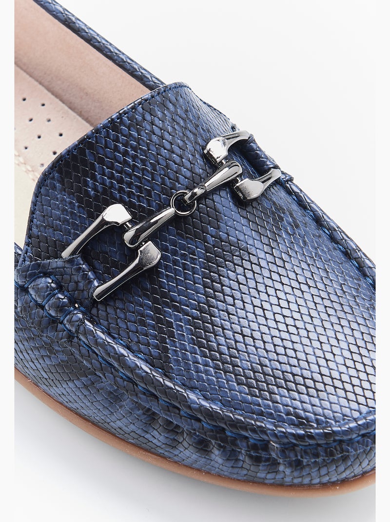 Mocassins motif animalier - Damart Bleu - Kiabi