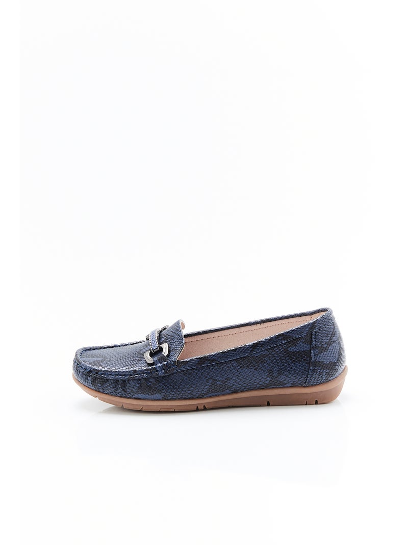 Mocassins motif animalier - Damart Bleu - Kiabi