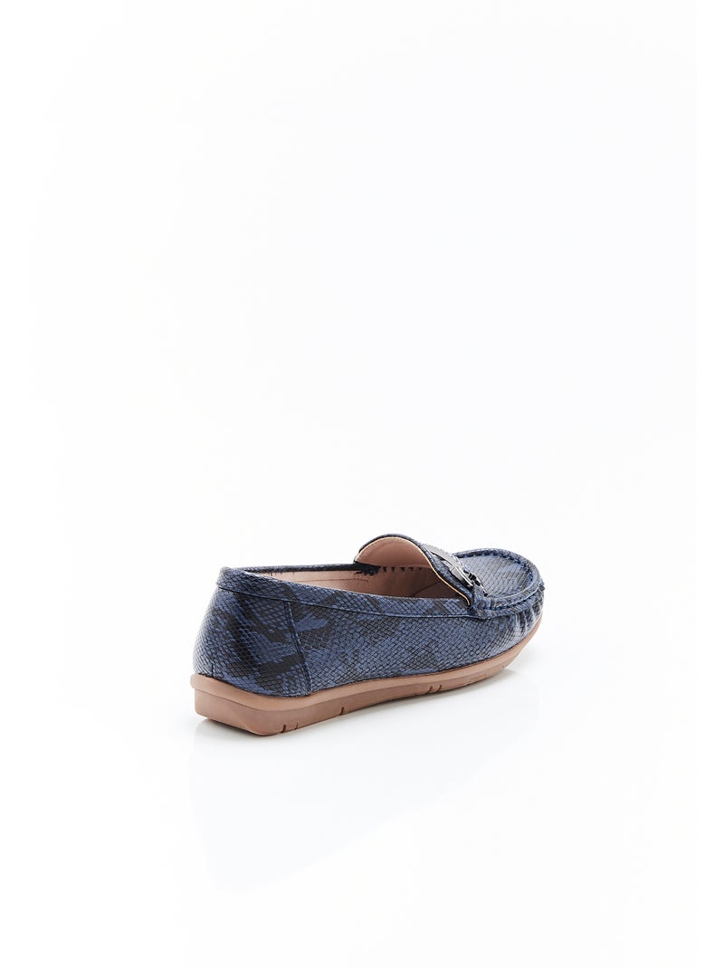 Mocassins motif animalier - Damart Bleu - Kiabi