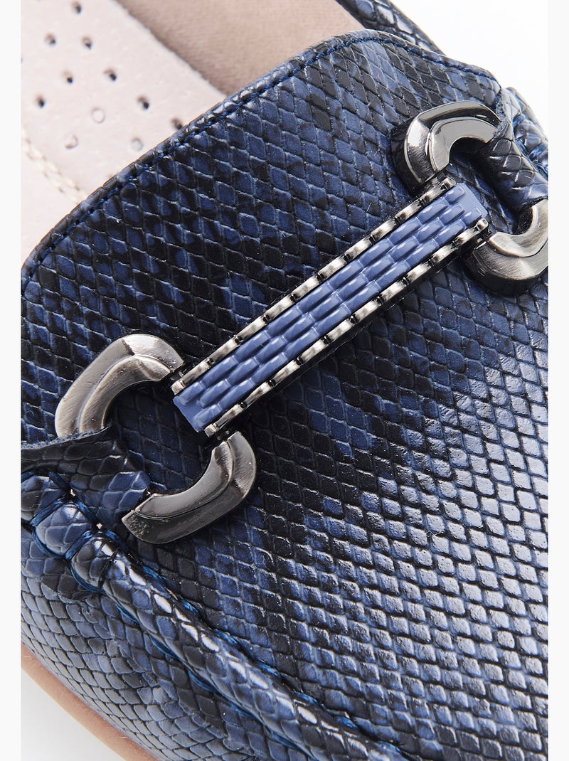 Mocassins motif animalier - Damart Bleu - Kiabi