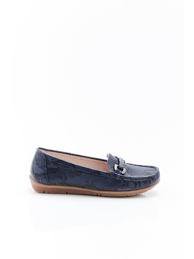 Mocassins motif animalier - Damart Bleu - Kiabi