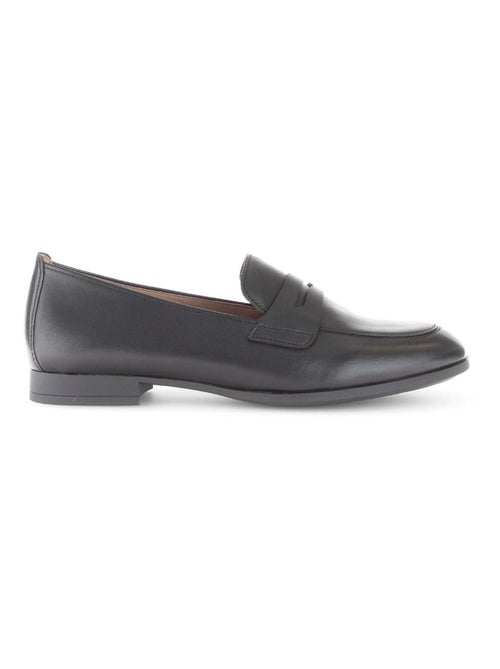 Mocassins noir en cuir lisse Gabor - Kiabi