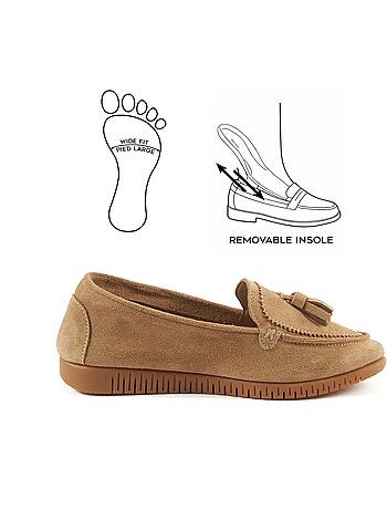 Mocassins pieds larges h - anita