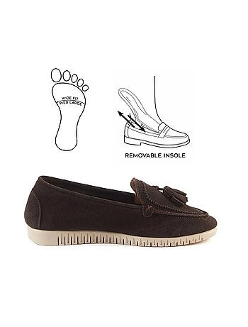Mocassins pieds larges h - anita