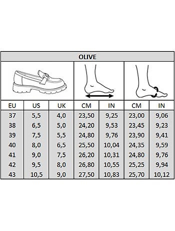 Mocassins pieds larges H - Modèle Olive
