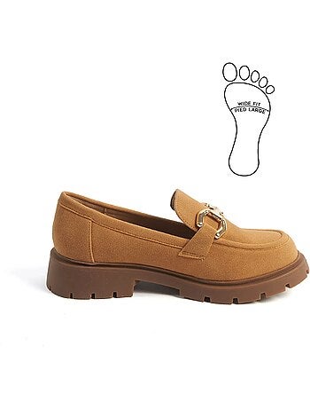 Mocassins pieds larges h - olive