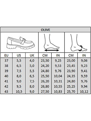 Mocassins pieds larges H - Olive