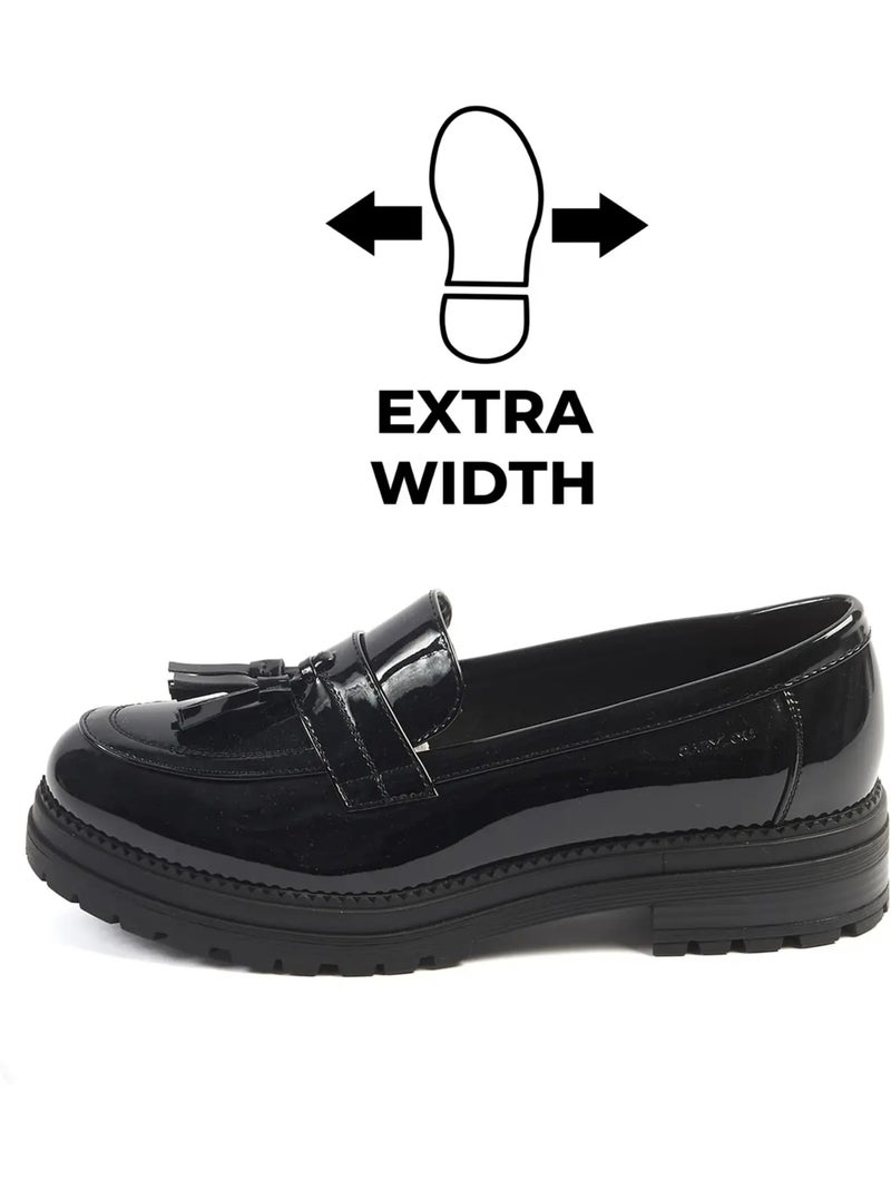 Mocassins pieds larges h - tina Noir - Kiabi