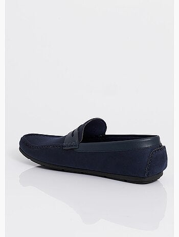 Mocassins plats en suédine et simili