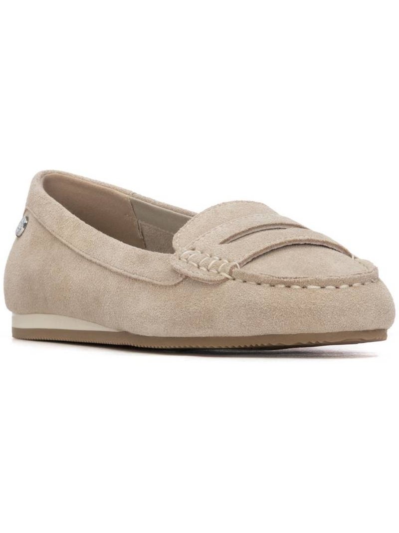 Mocassins plats femme en cuir Beige - Kiabi