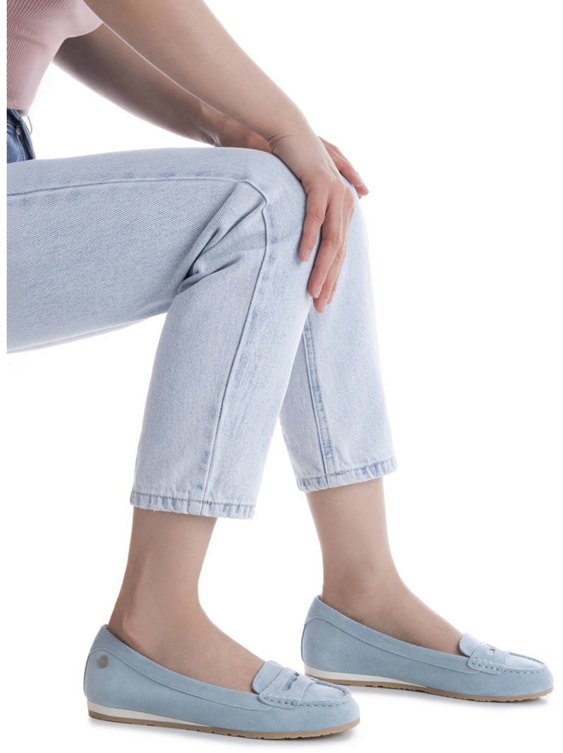 Mocassins plats femme en cuir Bleu - Kiabi