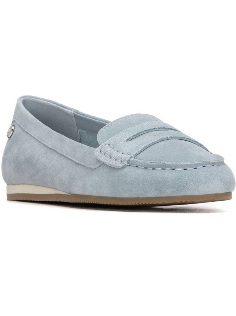 Mocassins plats femme en cuir Bleu - Kiabi