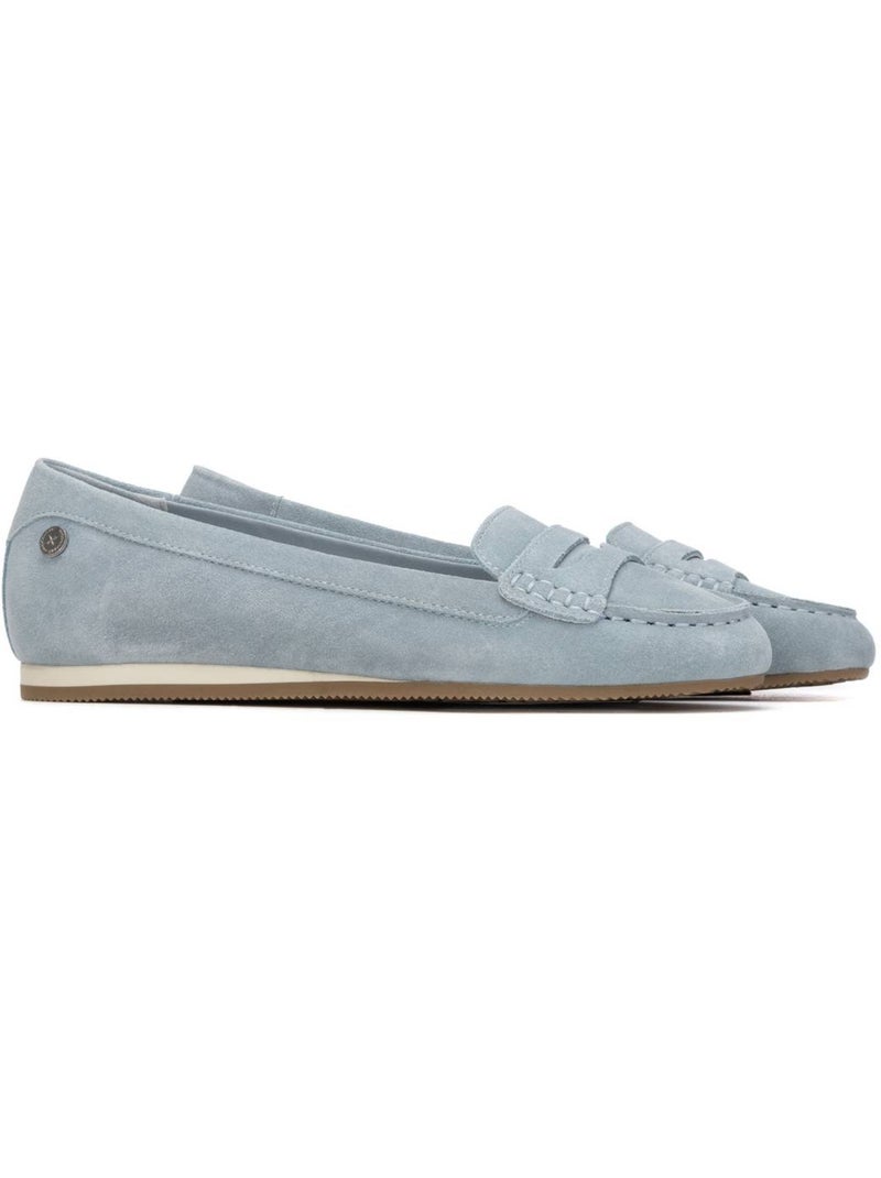 Mocassins plats femme en cuir Bleu - Kiabi