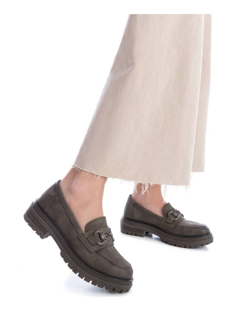 Mocassins plats femme Kaki - Kiabi