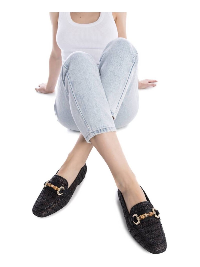 Mocassins plats femme Noir - Kiabi