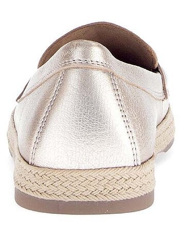Mocassins poudrés en cuir métallisé