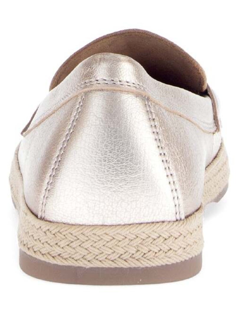 Mocassins poudrés en cuir métallisé Or rose - Kiabi