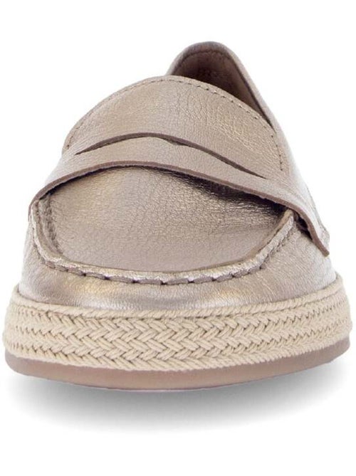 Mocassins poudrés en cuir métallisé - Kiabi