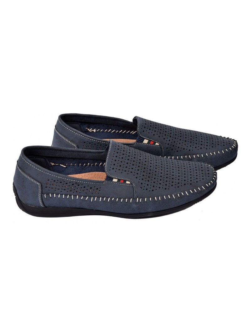 Mocassins pour Homme Doublure CUIR PREMIUM Bleu marine - Kiabi