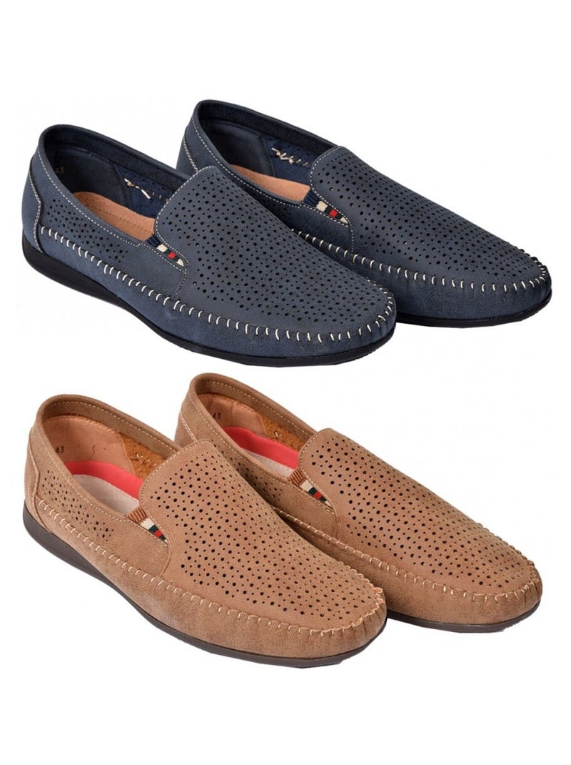 Mocassins pour Homme Doublure CUIR PREMIUM Bleu marine - Kiabi