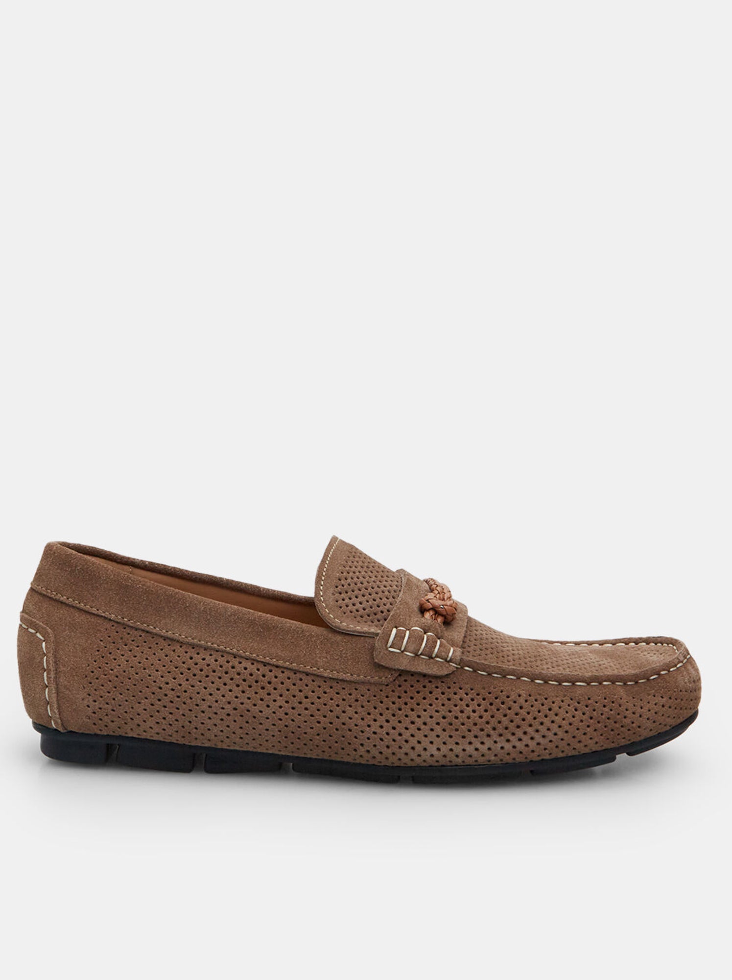 Mocassins Homme En Daim Italien - Élégants Et Confortables - Semelle Caoutchouc Blanche - Plusieurs Couleurs - 10