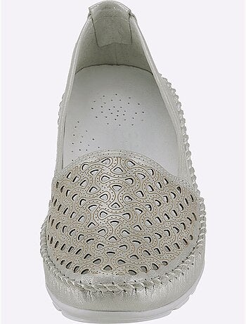 Mocassins respirants en cuir avec semelle intérieure amovible - Taille standard - Witt