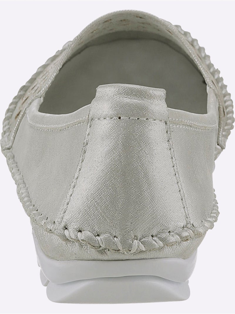 Mocassins respirants en cuir avec semelle intérieure amovible - Taille standard - Witt Argent - Kiabi