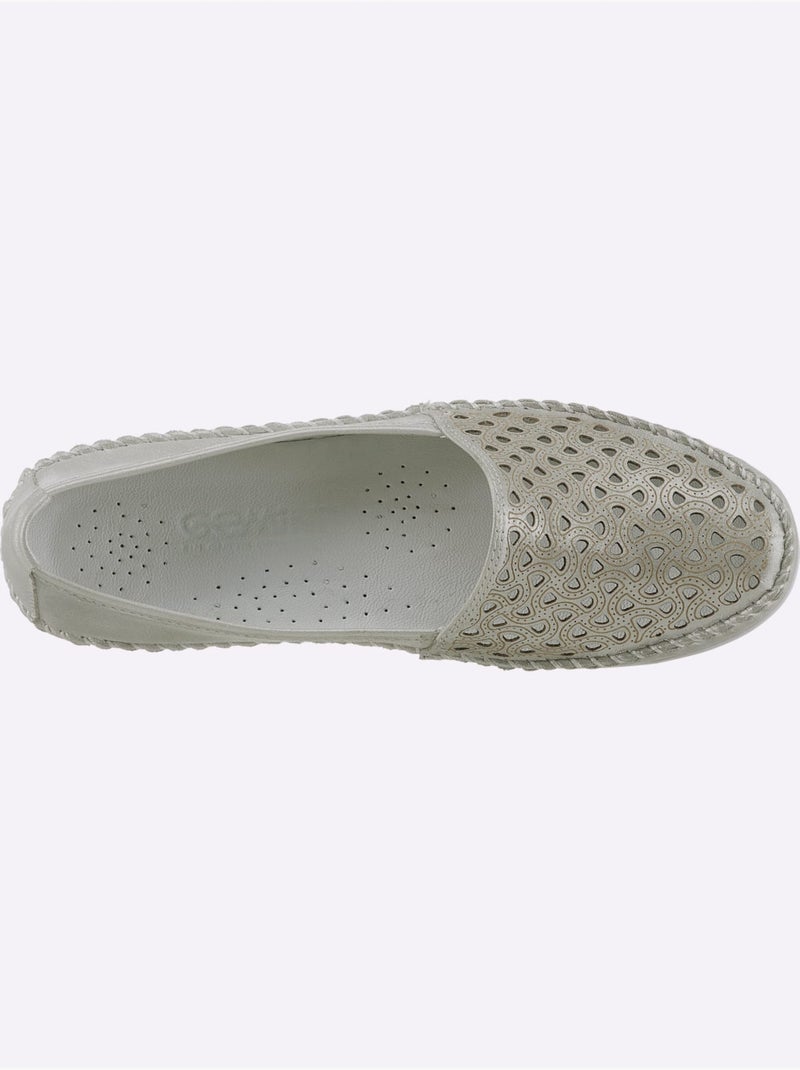 Mocassins respirants en cuir avec semelle intérieure amovible - Taille standard - Witt Argent - Kiabi