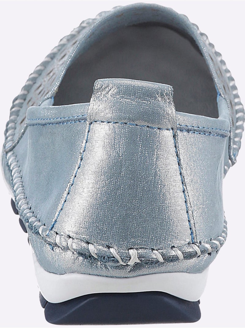 Mocassins respirants en cuir avec semelle intérieure amovible - Taille standard - Witt Bleu ciel - Kiabi