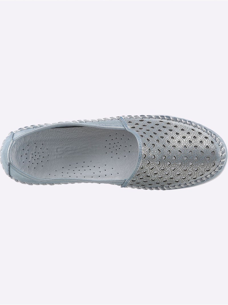 Mocassins respirants en cuir avec semelle intérieure amovible - Taille standard - Witt Bleu ciel - Kiabi
