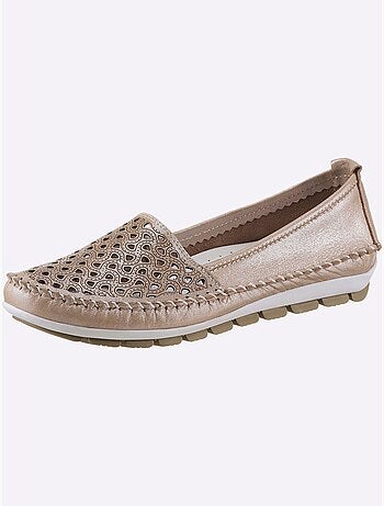 Mocassins respirants en cuir avec semelle intérieure amovible - Taille standard - Witt