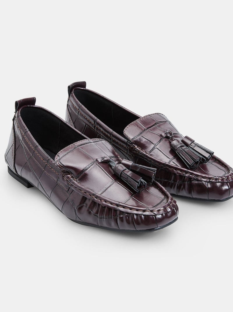 Mocassins s avec pompons Bata Red Label Bordeaux - Kiabi