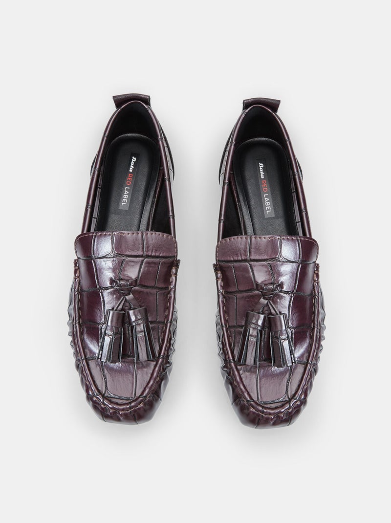 Mocassins s avec pompons Bata Red Label Bordeaux - Kiabi