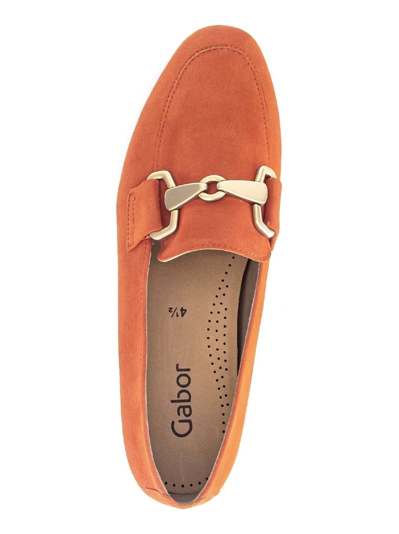 Mocassins s en cuir velours Orange - Kiabi