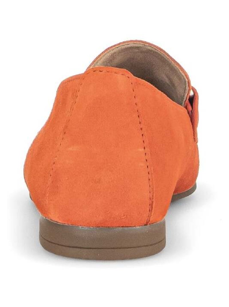 Mocassins s en cuir velours Orange - Kiabi