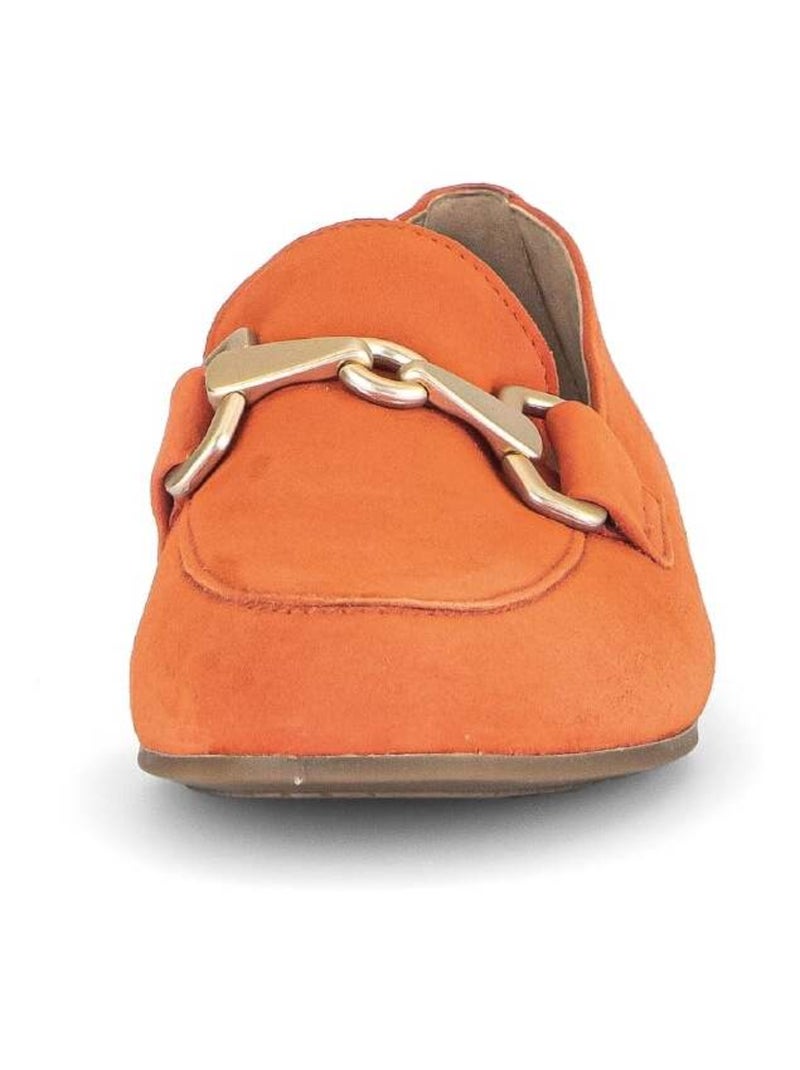 Mocassins s en cuir velours Orange - Kiabi