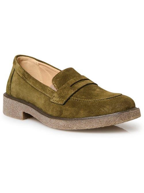 Mocassins semelle amovible cuir velours - PEDICONFORT - Kiabi