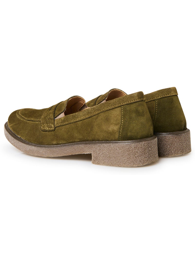 Mocassins semelle amovible cuir velours - PEDICONFORT Vert - Kiabi