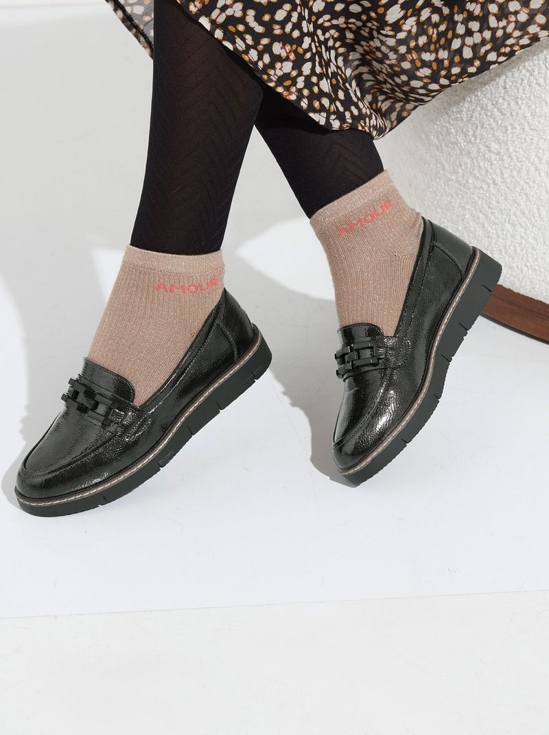 Mocassins semelle compensée style rock - AFIBEL Gris - Kiabi