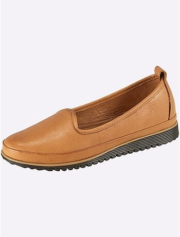 Mocassins Semelle Intérieure Amovible En Cuir - Taille Standard - Helline