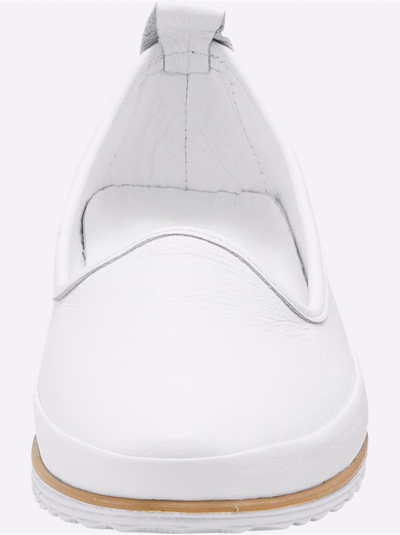 Mocassins Semelle Intérieure Amovible En Cuir - Taille Standard - Helline Blanc - Kiabi
