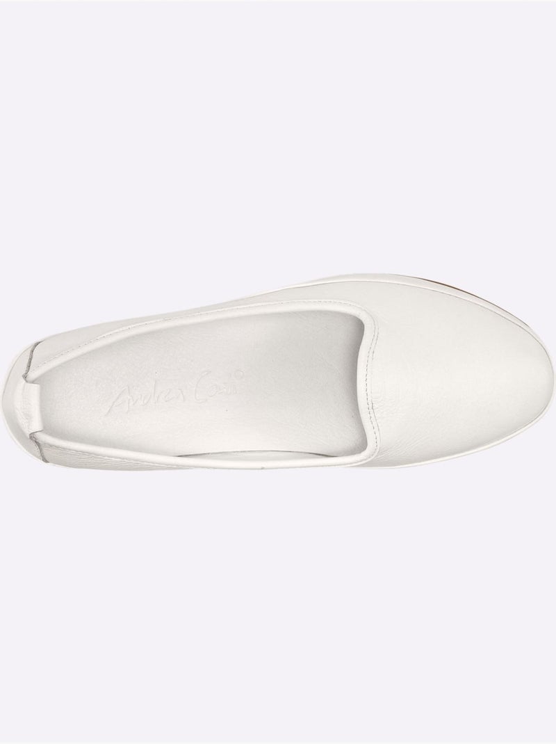 Mocassins Semelle Intérieure Amovible En Cuir - Taille Standard - Helline Blanc - Kiabi
