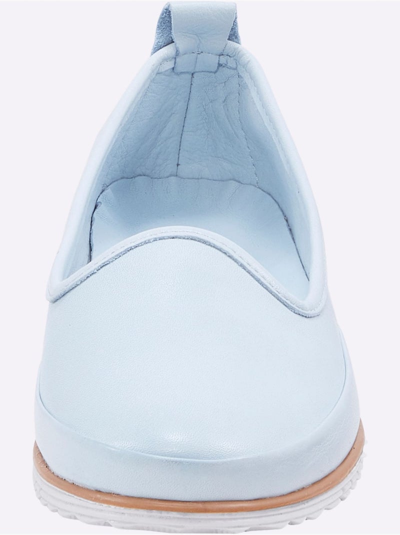 Mocassins Semelle Intérieure Amovible En Cuir - Taille Standard - Helline Bleu clair - Kiabi