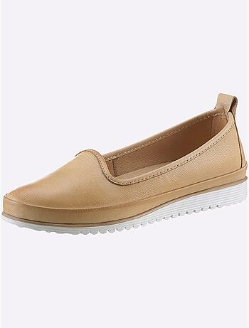 Mocassins Semelle Intérieure Amovible En Cuir - Taille Standard - Helline