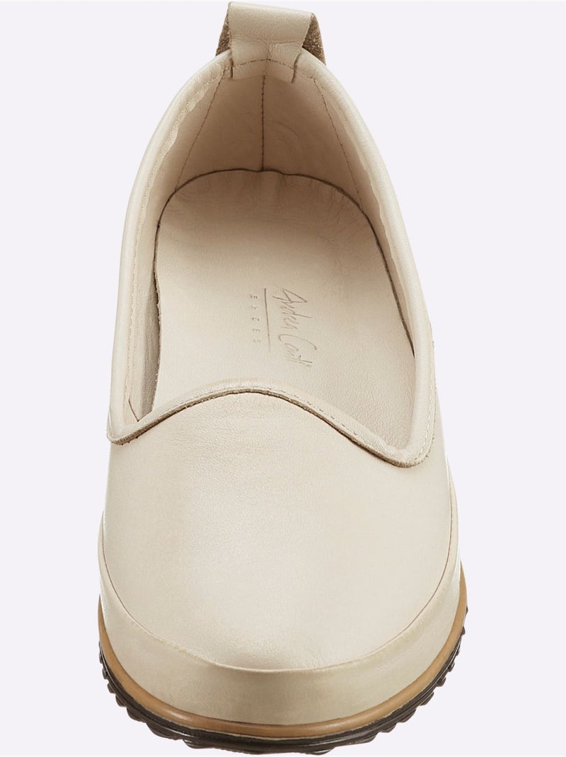 Mocassins Semelle Intérieure Amovible En Cuir - Taille Standard - Helline Ecru - Kiabi