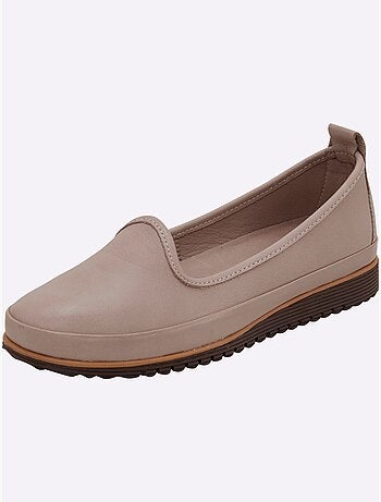 Mocassins Semelle Intérieure Amovible En Cuir - Taille Standard - Helline