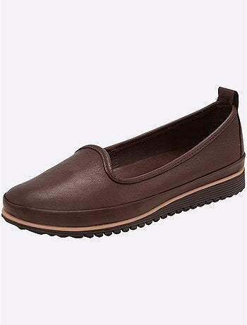 Mocassins Semelle Intérieure Amovible En Cuir - Taille Standard - Helline
