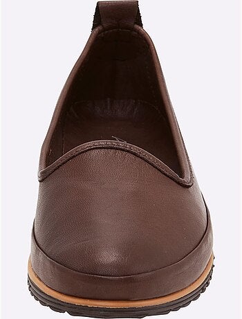 Mocassins Semelle Intérieure Amovible En Cuir - Taille Standard - Helline