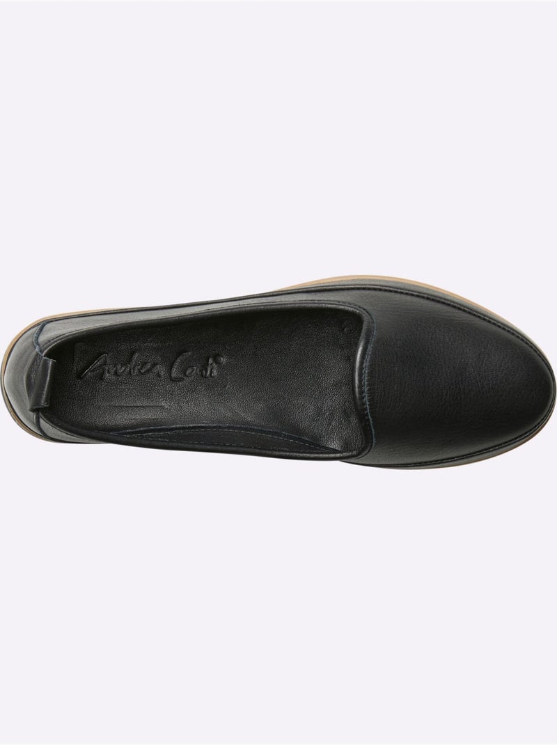 Mocassins Semelle Intérieure Amovible En Cuir - Taille Standard - Helline Noir - Kiabi